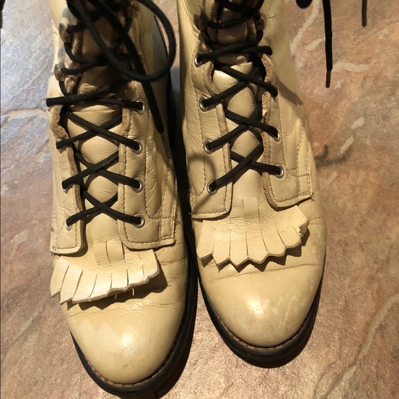 Vintage Laredo Lace up Granny Leather Boots Sz 6 - Picture 2 of 8